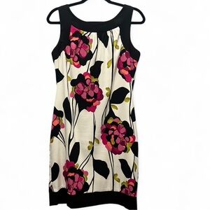 AGB Floral Sleeveless Dress - Black, Pink, White Size 10